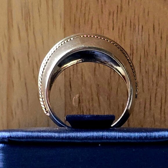 Sterling Silver and 14 K Gold Band Ring - Picture 7 of 9